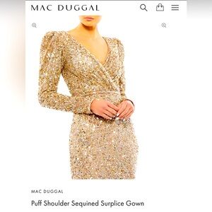 Mac Duggal Sequined Gown Size 18 NWT